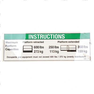 Picture of Decal - Platform Cap 600 Lbs