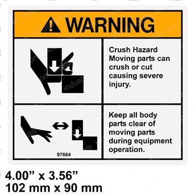 Picture of Decal Warn Crush Haz Moving Pt