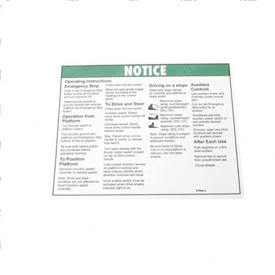 Picture of Decal Notice Oper Inst Plat Dc