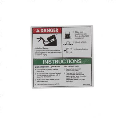 Picture of Decal - Brake Release Operator
