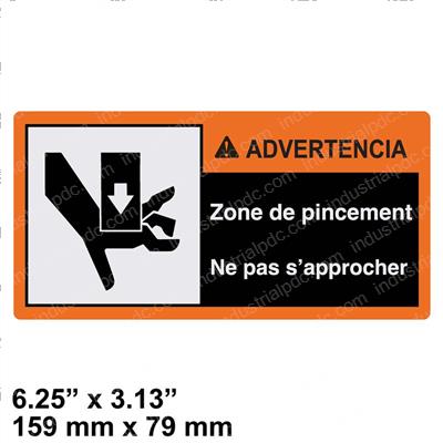 Picture of Decal- Warn Pinchpoint (fr)