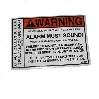 Picture of Decal-Backup Alarm Warn