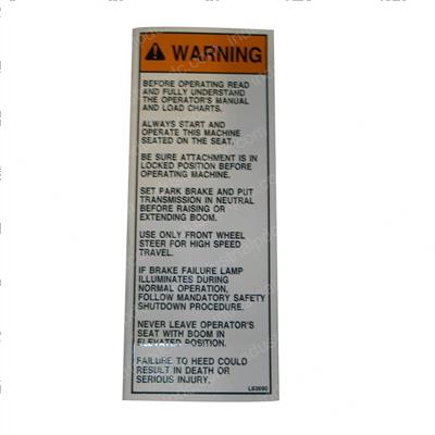 Picture of Decal/Oper Warning