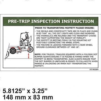 Picture of Pre-Trip Ins. Decal