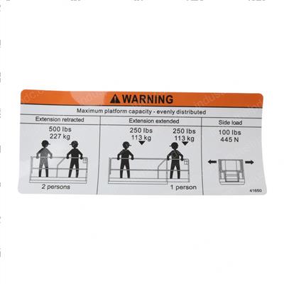 Picture of Decal - Capacity 500 Lbs