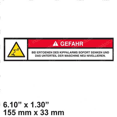 Picture of Decal - Gefahr Tilt Alarm De