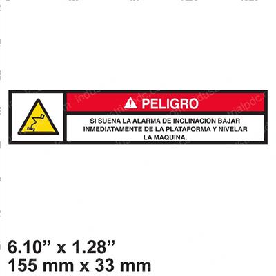 Picture of Decal - Tilt Alarm Spanish