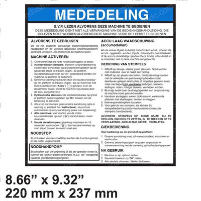 Picture of Decal - Mededeling Warning Nl