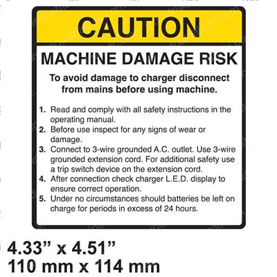 Picture of Decal - Charger Warning Eng
