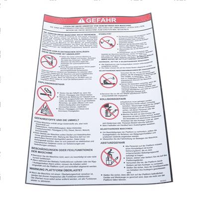 Picture of Decal - General Warning (de)