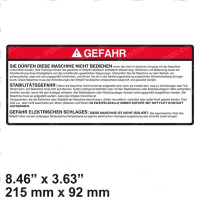 Picture of Decal - Warning Gefahr