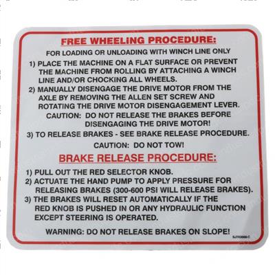Picture of Label Brake Manifold