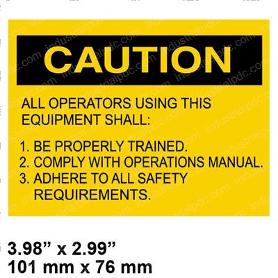 Picture of Decal Caution: Operators Shall