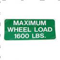 Picture of Decal - Max Wheel Load 1600lbs
