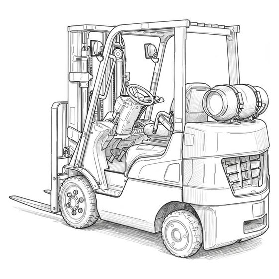 LPG sit-down counterbalanced truck on cushion tires