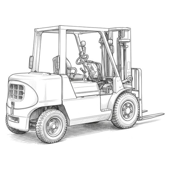 Pneumatic tire counterbalanced truck
